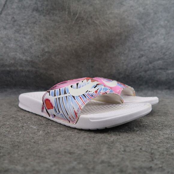 Nike Shoes Womens 6 Sandal Slide Benassi Print Logo Colorful Comfort Casual Flat - Picture 1 of 13